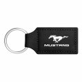Ipick Image Compatible With Ford Mustang Rectangular Black Leatherette Key Chain