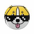 Cool Dog With Glasses Double Sided Stainless Steel Keychain 3d Resin Encased Round Design For Keys Backpack And Luggage 1 25 In 