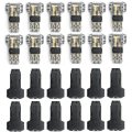 Zreneyfex Low Voltage Wire Connectors 24 Pack 2 Pin T Tap Quick Splice 3 Way No-stripping Electrical Wire Connection For Awg 
