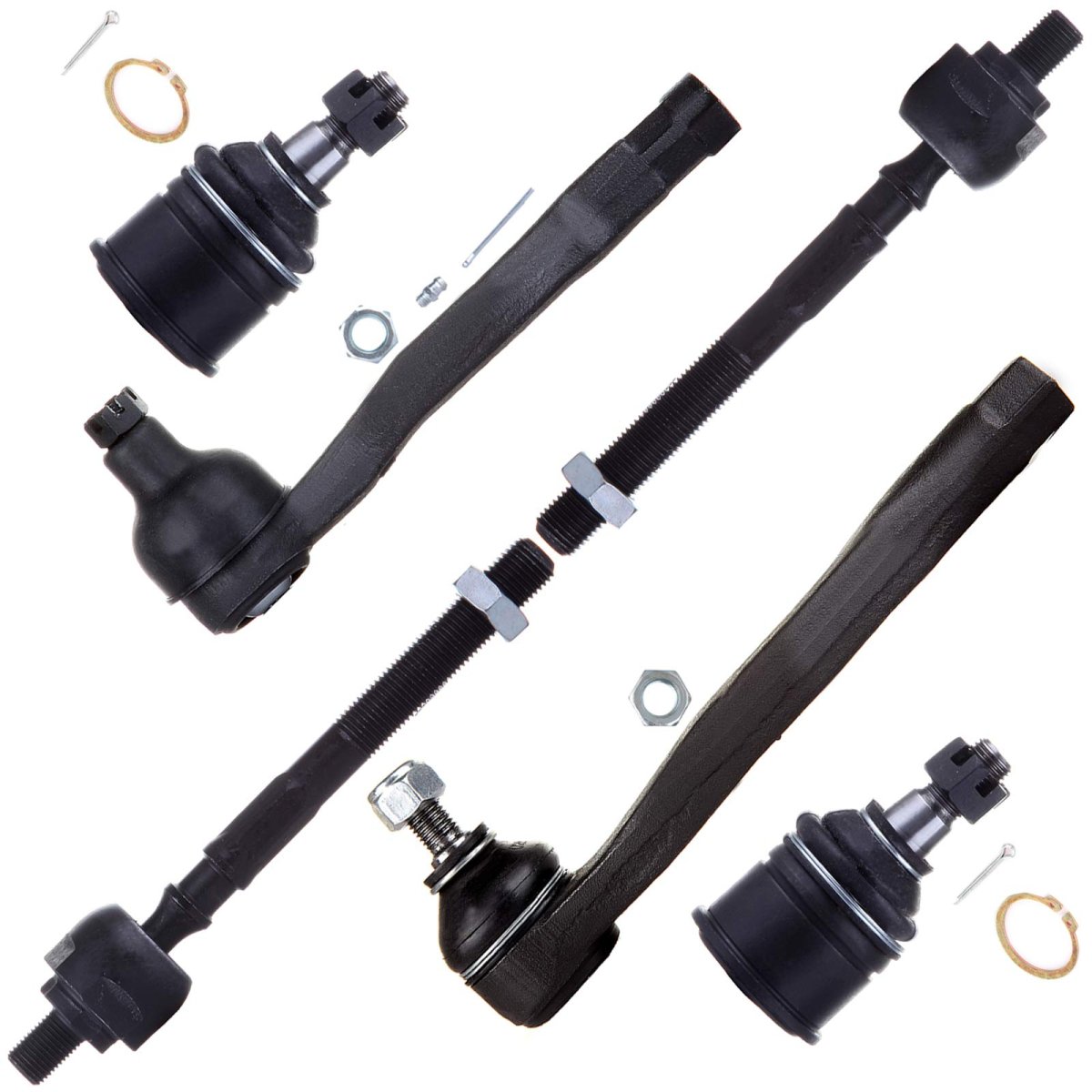 6pc Set Front Suspension Kit Fit 1996-2000 For Honda Civic Inner Tie Rod End Outer Lower Ball Joint