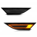 Full Led Front Amber Smoked Side Marker Lights For 2012-2019 Porsche 991 911 2017-2023 982 718 Boxster Cayman Spyder Chrome 