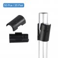 Uxcell 50pcs Wire Shelving Shelf Lock Clips Plastic For 1 2 Post Sleeves Replacements System Black
