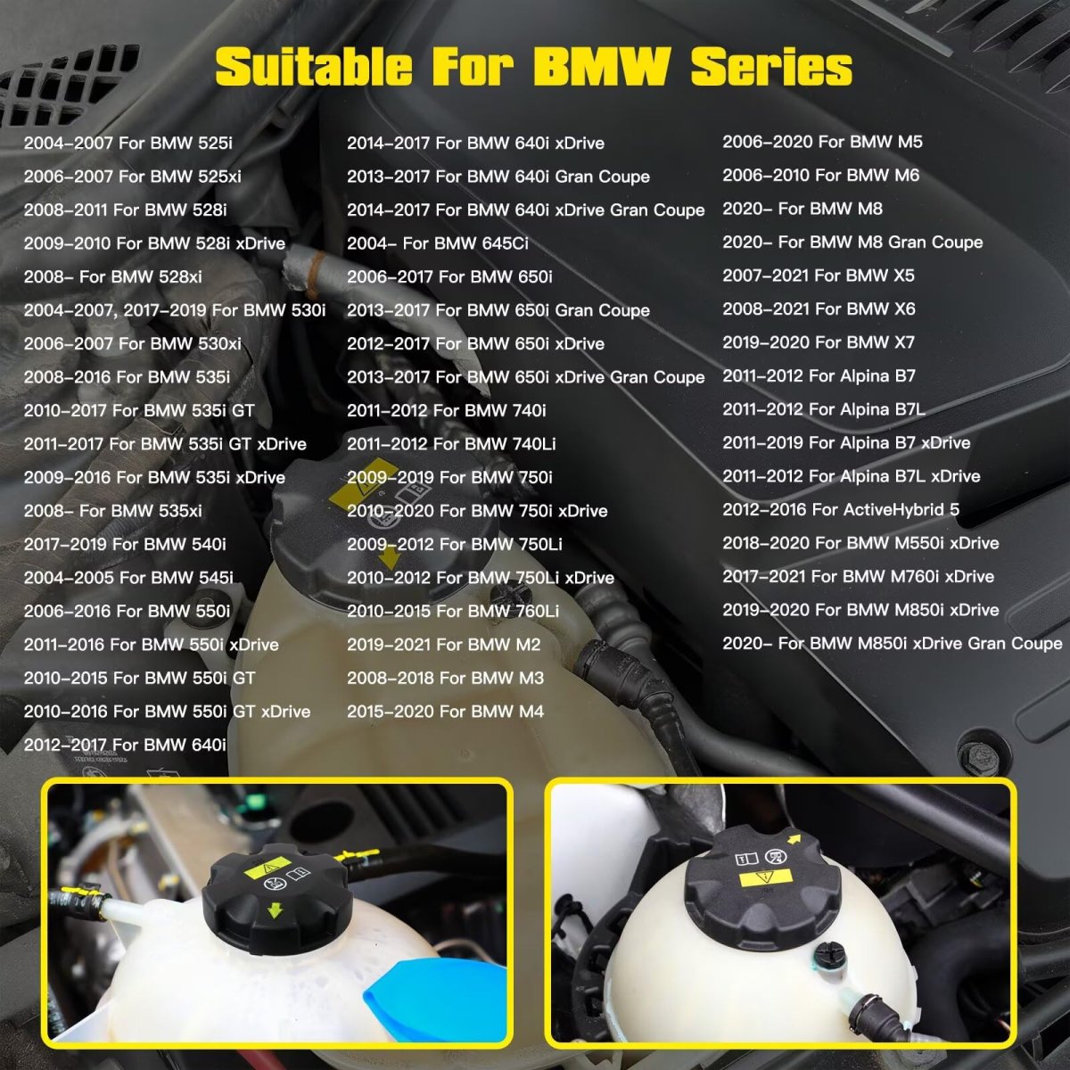 Radiator Expansion Tank Cap 200 Kpa 2 0bar For Bmw 2009 2012 750li Overflow Cooling Reservoir Replaces 11 639 021 And 17 13 7
