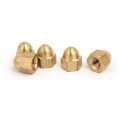 5pcs M6 Female Thread Nut Din1587 Dome Cap Head Hex Brass Tone 