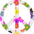 Stickertalk Floral Peace Symbol Vinyl Sticker 3 Inches By 