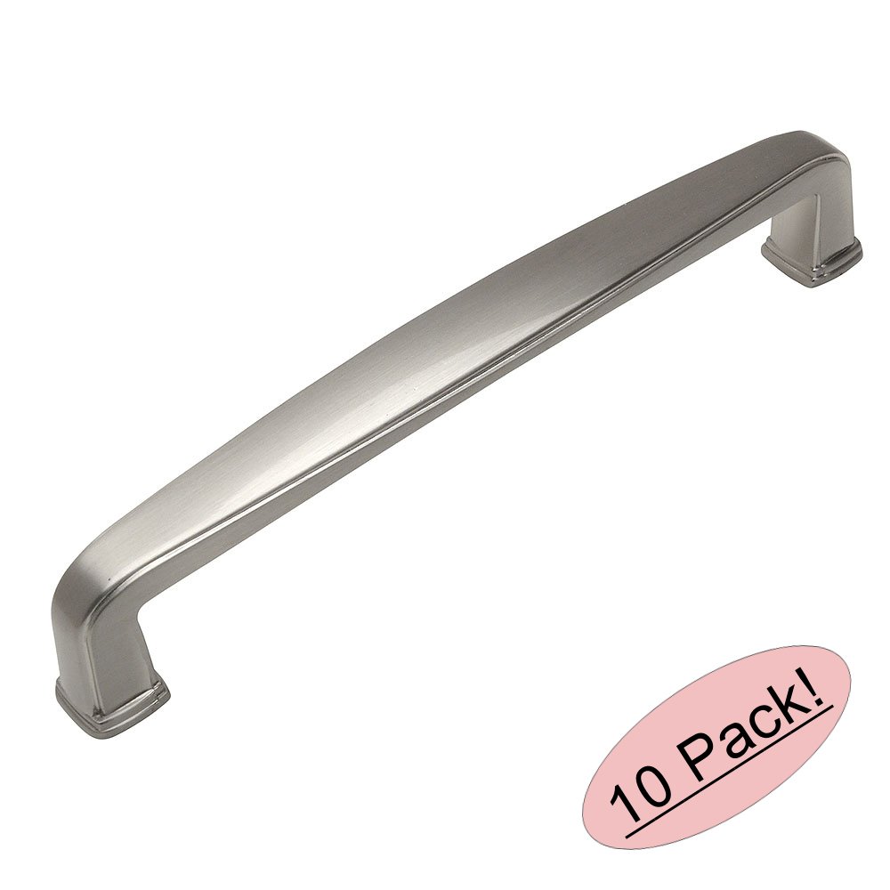 Cosmas 4392-128sn Satin Nickel Modern Cabinet Hardware Handle Pull 5 Inch 128mm Hole Centers 10 Pack