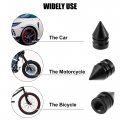 X Autohaux 12pcs Black Tire Stem Valve Caps Covers Spike Style Universal For Cars Bikes Motorcycles