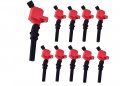 Ena Set Of 10 Red Ignition Coil Ford Lincoln Mercury Super Duty E350 E450 F350 F450 F550 Econoline Excursion Replacement For 