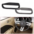 Black Pair Microfiber Leather Door Panel Insert Cards Cover Replacement For Mustang 2005-2009