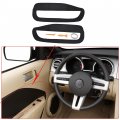 Black Pair Microfiber Leather Door Panel Insert Cards Cover Replacement For Mustang 2005-2009