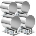 Auto Dynasty Pack Of 4 3 Inches Butt Joint Band Exhaust Muffler Seal Clamp Sleeve Universal Use For Outer Diameter Pipe 