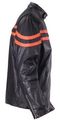 Mens Vented Leather Motorcycle Jacket With Orange Stripes Size Xl X-large 48-50 