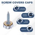 20pcs Screw Covers Caps Brass Flat Mirror Screws Decorative Cover Nail Fasteners For Sign Advertising Hardware Construction