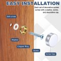 20pcs Screw Covers Caps Brass Flat Mirror Screws Decorative Cover Nail Fasteners For Sign Advertising Hardware Construction