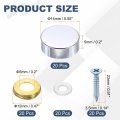 20pcs Screw Covers Caps Brass Flat Mirror Screws Decorative Cover Nail Fasteners For Sign Advertising Hardware Construction