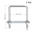 Uxcell Square U-bolts 2-3 4 70mm Inner Width Carbon Steel M8 With Nuts Frame Plate Round Washers 2 Set