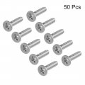 Uxcell M4x16mm Flat Head Machine Screws Phillips Cross Screw 304 Stainless Steel Fasteners Bolts 50pcs