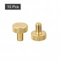 Uxcell 10pcs Brass Knurled Thumb Screws M5x8mm Flat Grip Bolt Knobs Fasteners For Electronic Mechanical