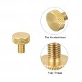 Uxcell 10pcs Brass Knurled Thumb Screws M5x8mm Flat Grip Bolt Knobs Fasteners For Electronic Mechanical
