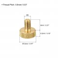 Uxcell 10pcs Brass Knurled Thumb Screws M5x8mm Flat Grip Bolt Knobs Fasteners For Electronic Mechanical