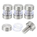 4 Pcs Sign Standoff Screws 0 5x0 7 In Stainless Steel Nail Advertising Glass For Acrylic Frame Board Connect And Fix Brushed 