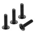 100pcs M4-0 7x16mm Flanged Button Head Socket Cap Screws 304 Stainless Steel Drive Fasteners Bolts Fully Thread Machine Black 