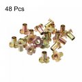 Uxcell M6x14mm T-nuts 4 Pronged Tee Nut Carbon Steel Threaded Inserts For Wood 48pcs