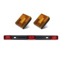 Partsam Led Trailer Lights Kit 14 17 Truck Red Id Identification Light Bar 3-lamp 2x Square Side Marker Or Clearance 3 W Reflex 