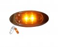 Set Of 18 2 Amber Oval Oblong Led Clearance Side Marker Light Surface Mount With Chrome Bezel For Truck Trailer 