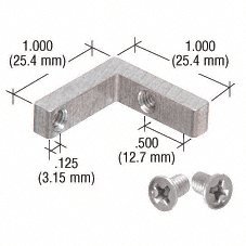 Crl Lower Corner And Screws For Fixed Glass Frame