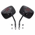 Httmt Mt351- Rear View Side Mirrors Compatible With H-d Eagle Spirit Live To Ride 3d Black