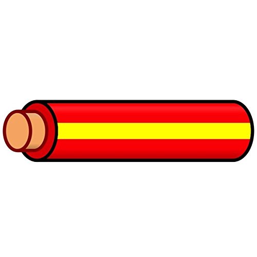 K4 Auto Marine Primary Electrical Wire Red W Yellow Stripe 14 Gauge 20 Feet