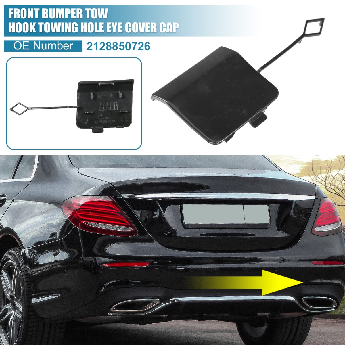 Car Rear Bumper Tow Hook Cover 2128850726 For Mercedes E Class Sedan W212 Facelift 2012-2016 Black