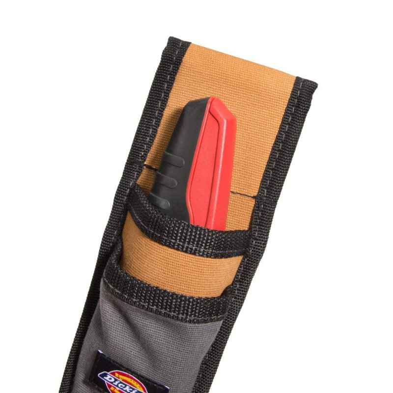 Dickies Utility Knife Sheath For Belt Durable Canvas With Pvc Cut-resistant Lining 2-inch Loop Tan Grey