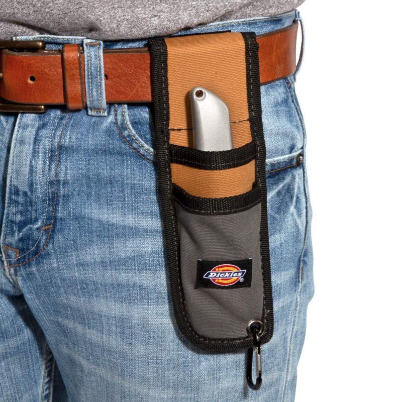 Dickies Utility Knife Sheath For Belt Durable Canvas With Pvc Cut-resistant Lining 2-inch Loop Tan Grey