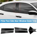 X Autohaux 6 Pcs Car Pillar Post Side Door Window Cover Trim For Honda Civic Sedan 10th Gen 2016-2021 Bright Black