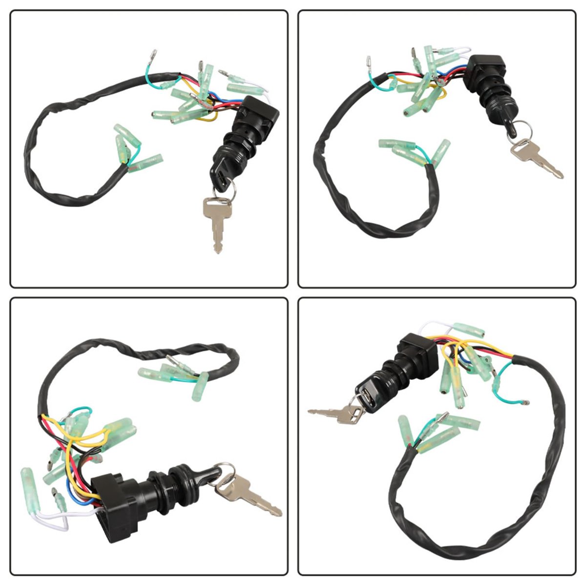 703-82510-43-00 Ignition Main Key Switch Set Replacement For 2-stroke And 4-stroke Outboard Motor Control Includes 2 Keys