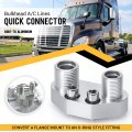 Ptnhz Bulkhead A C Lines Quick Connector Compressor Adapter Fitting Polished 6061-t6 Billet For Sd7b10 7176