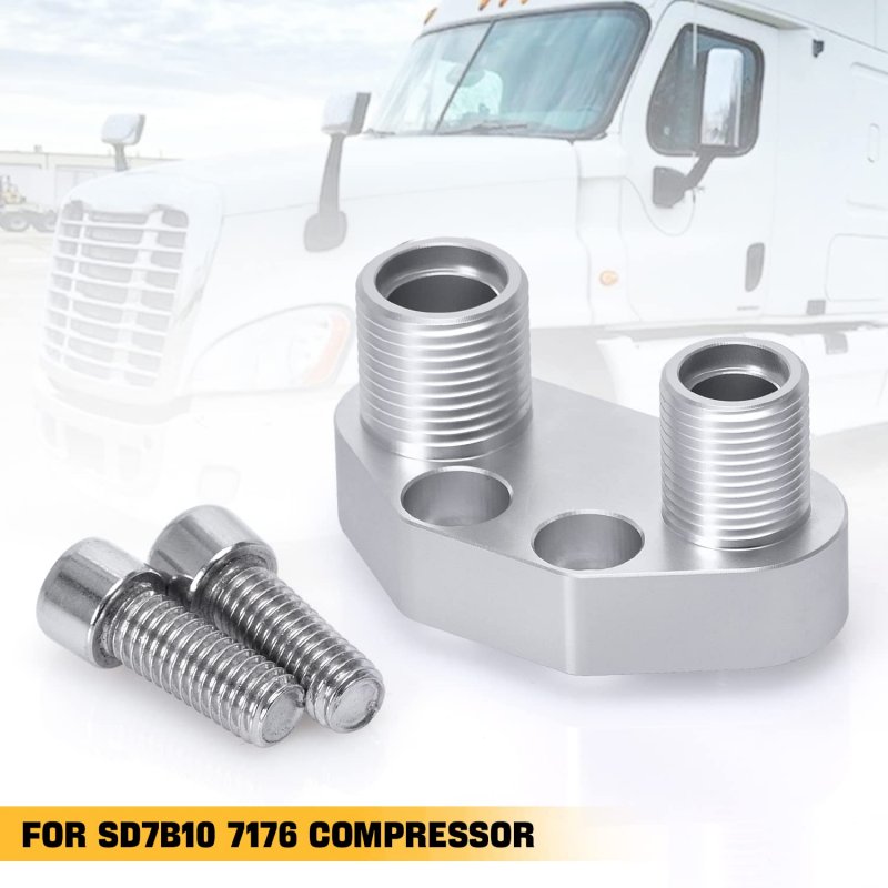 Ptnhz Bulkhead A C Lines Quick Connector Compressor Adapter Fitting Polished 6061-t6 Billet For Sd7b10 7176
