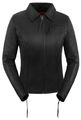 True Element Womens Easy Fit Side Stretch Panel Cruiser Style Leather Motorcycle Jacket Black Size M 
