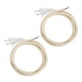 6ft 18 2 Cloth Covered Lamp Cord With Plug 2pcs Vintage Electrical Stripped Ends For Extension Wiring Diy Repairing Beige 