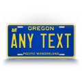 Custom Text Novelty Oregon Pacific Wonderland License Plate Blue Personalized Tag