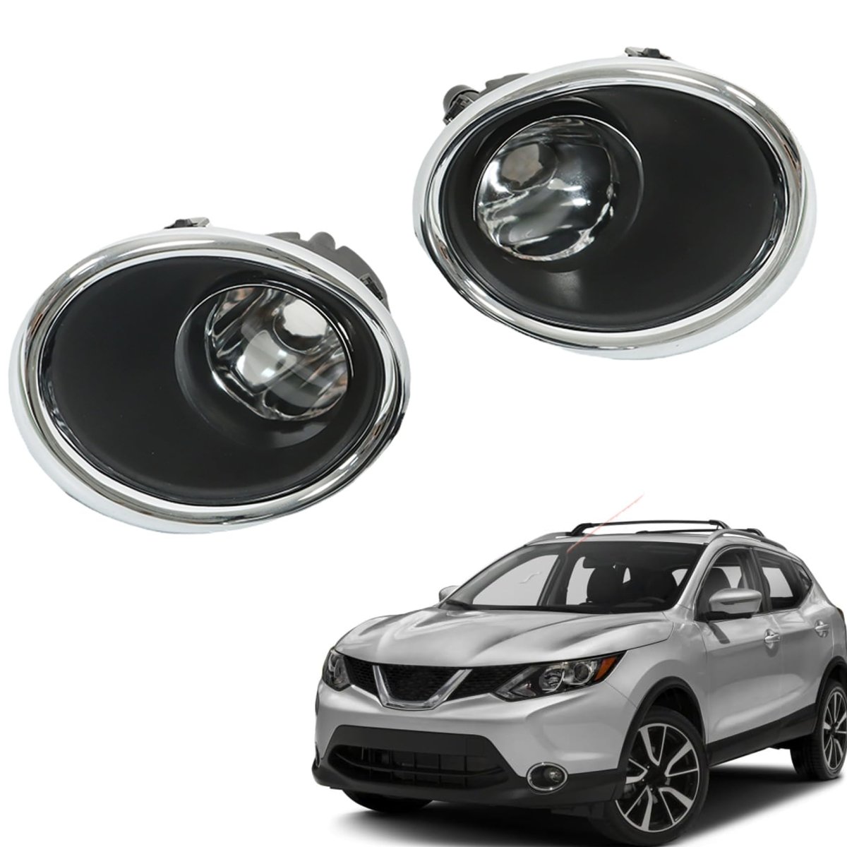 1 Pair Front Fog Light Replacement For Rogue Sport 2017-2018 With Bulb And Switch Lamp Driver Passenger Side