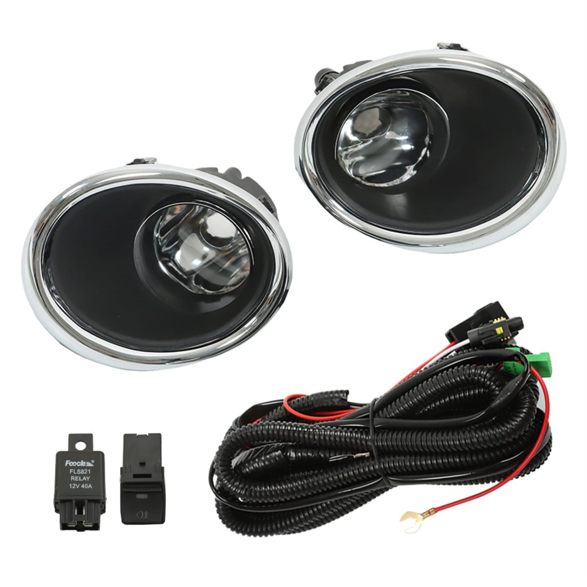 1 Pair Front Fog Light Replacement For Rogue Sport 2017-2018 With Bulb And Switch Lamp Driver Passenger Side