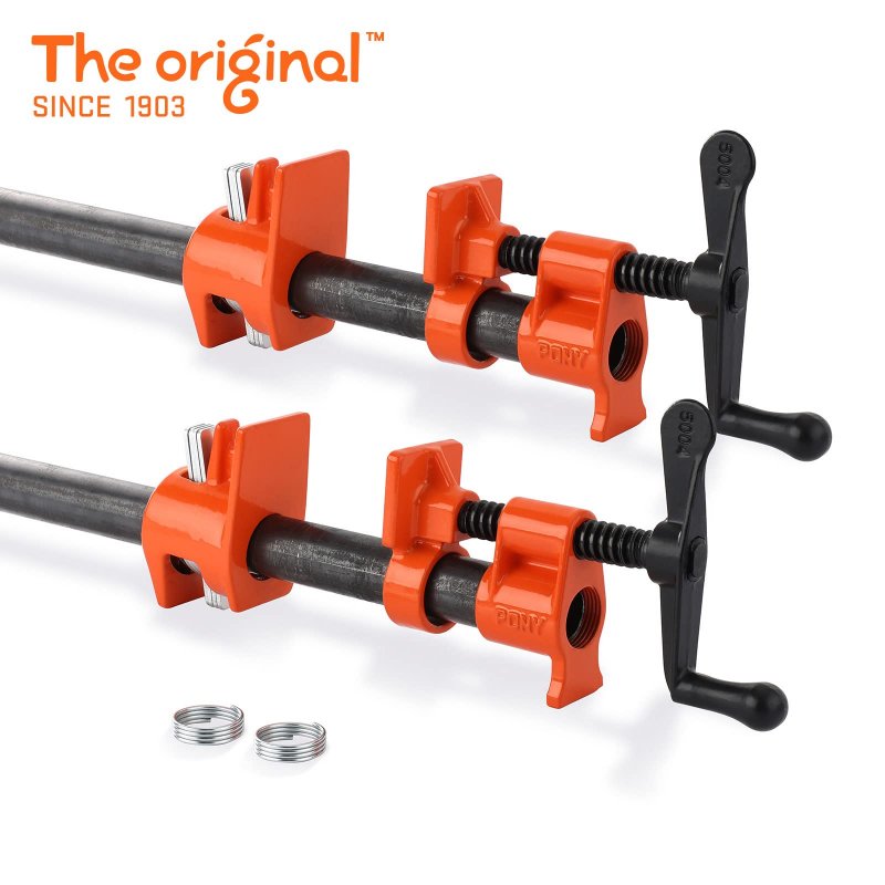 Pony 2-pack 50 Wood Gluing Pipe Clamp Fixture For 3 4 Inch Black