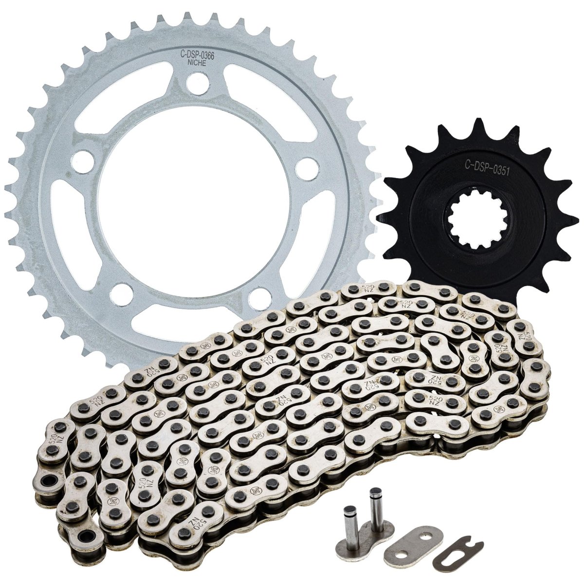 Niche Drive Sprocket Chain Combo For Honda Ctx700 Nc700x Front 16 Rear 43 Tooth 520 Standard 120 Links