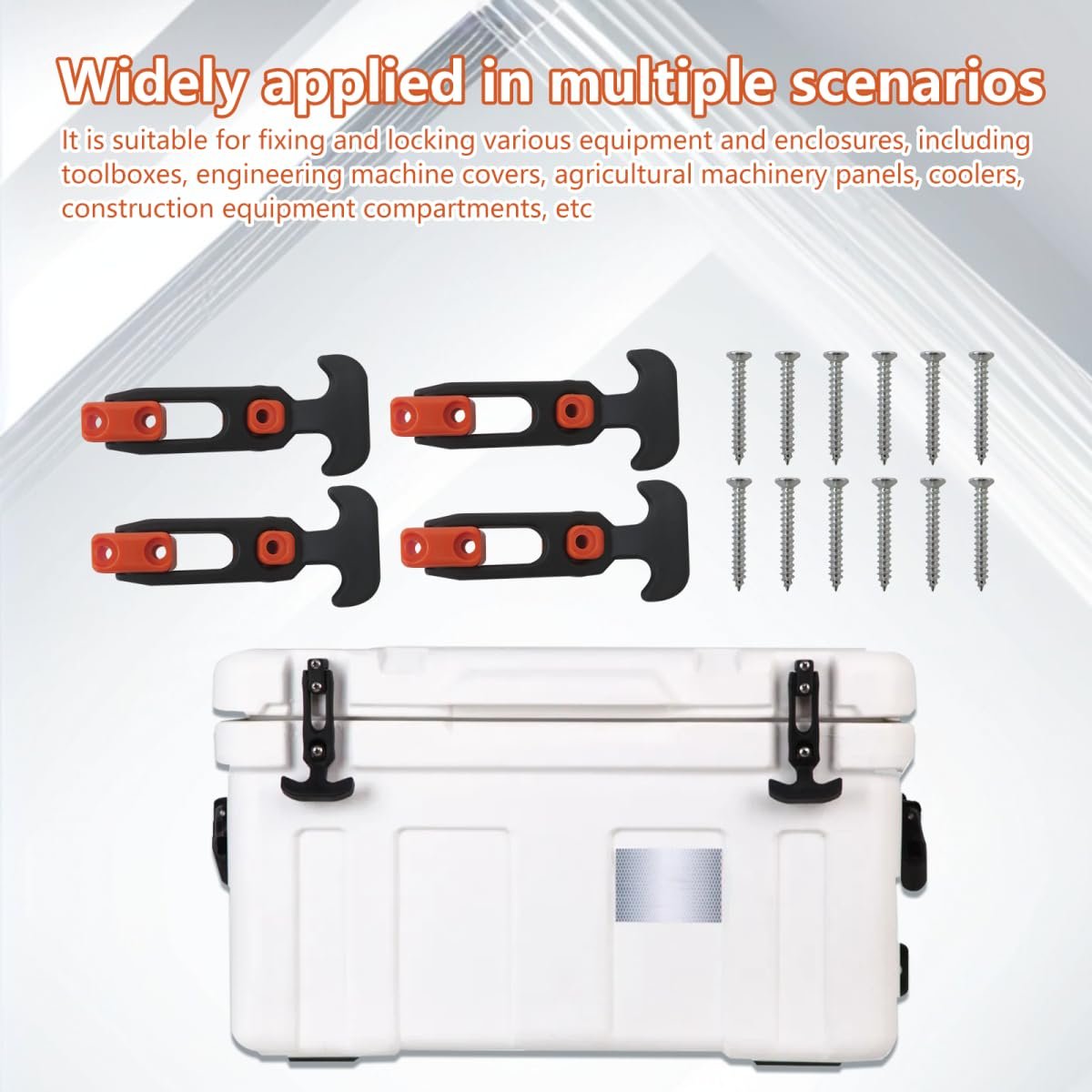 4 Pack T-handle Latches Rubber Draw 110x46mm Lid Boat Hatch With Screws