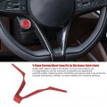 Qiilu Abs V-shape Car Steering Wheel Frame Decoration Trim Fits For Alfa Romeo Stelvio Giulia Red