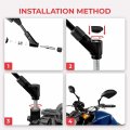 Universial Motorcycle Side Rear View Mirror 360 Degrees Adjustable Abs Plastic Black Rearview Mirrors 10mm 8mm For Yamaha Yp400