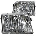 Pair Of Oe Style Chrome Housing Headlights Assembly Lamps Replacement Kit For Ford Ranger 93-97 